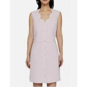 Ted Baker London Light Pink Scallop-Edge Sleeveless Shift Dress